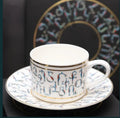 Armenian Alphabet — 24K Gold Porcelain Tea Cup & Saucer by KARCHIKYAN