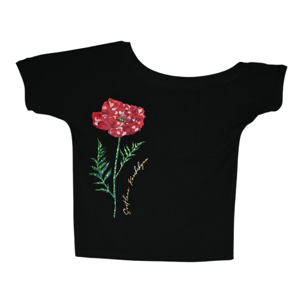 Red Poppy Signature Crop Top – Black