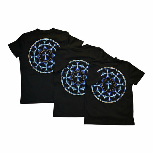 KARCHIKYAN Midnight Blue Armenian Heritage Cross T-Shirt for Kids